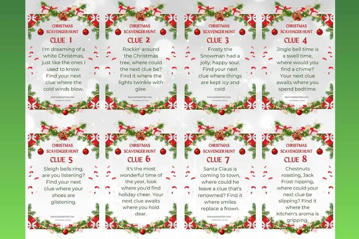 Free Printable Christmas Scavenger Hunt | Easy Kids Parties