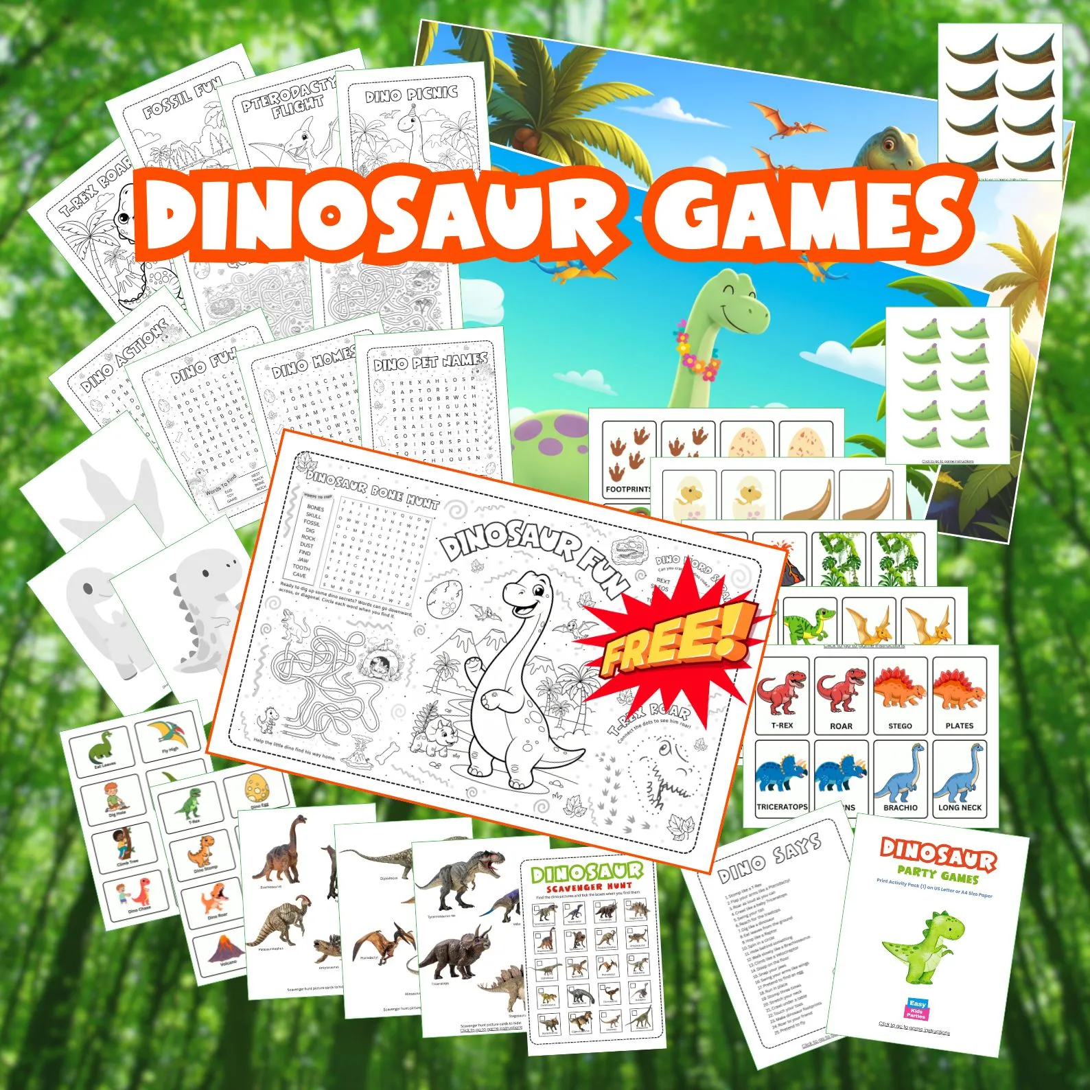 Dinosaur Party Games And Activity Pack | Easy Kids Parties dinosaur-party-games-activities